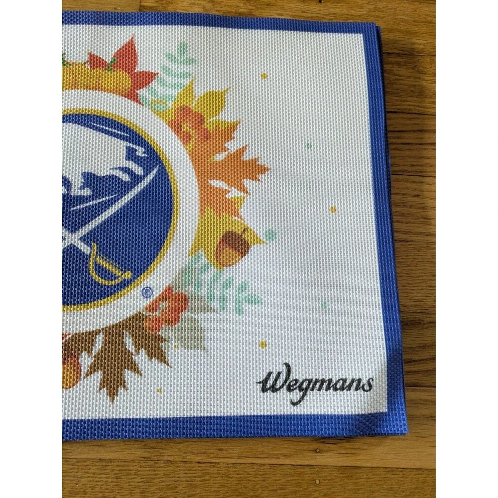 Buffalo Sabres Placemat Set NHL Logo, Thanksgiving, Autumn Fall Leaves, wegmans